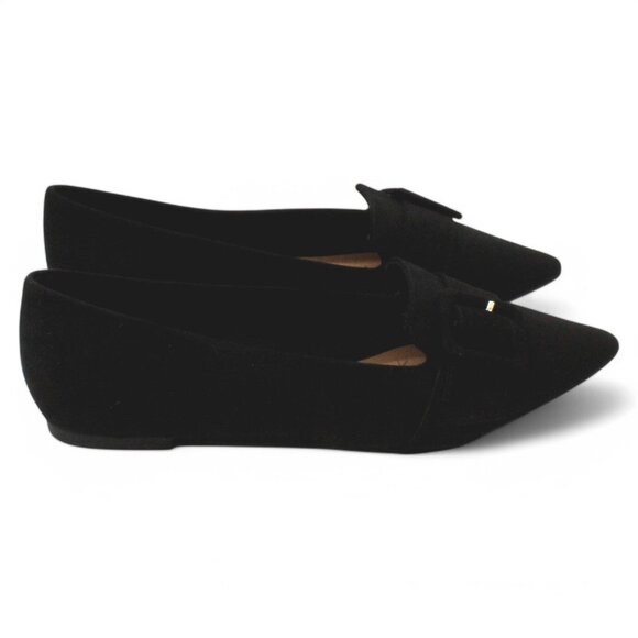 Journee Collection Women's Audrey Buckle Pointed Toe Ballet Flats - Black - Picture 3 of 8